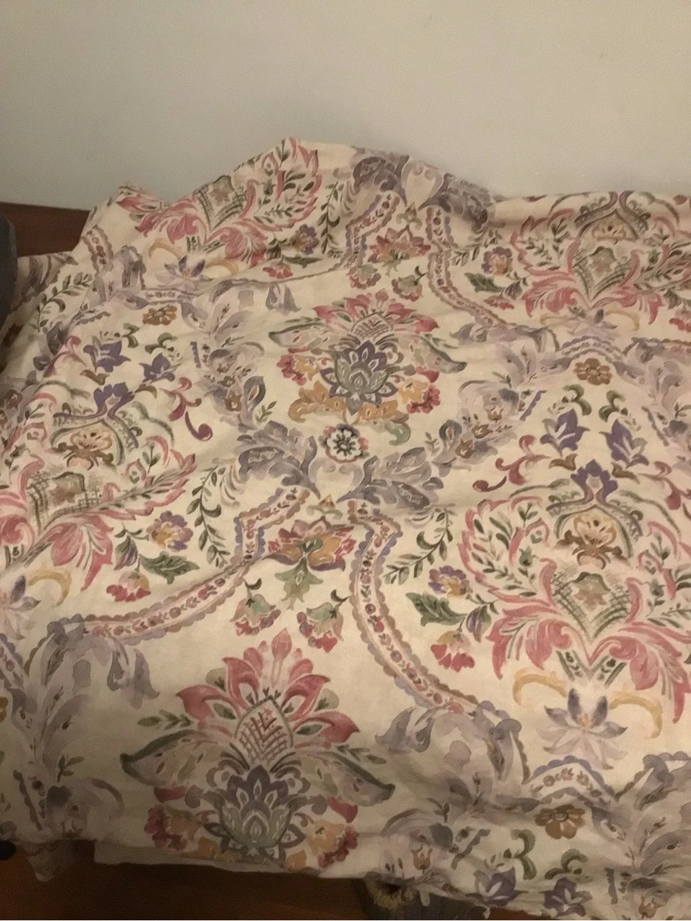 Pottery Barn Duet cover paisley print top & plain underneath SZ 92x88” cotton